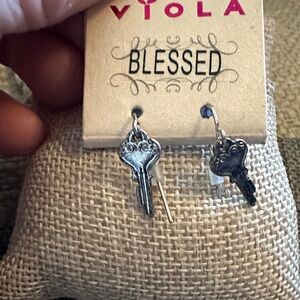 Silver Key Earrings